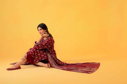 Nishat Linen - 3 Piece - Printed Loose Fabric - 42304029