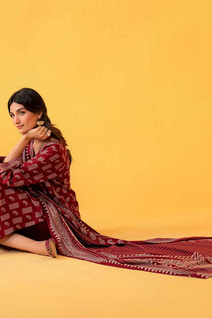 Nishat Linen - 3 Piece - Printed Loose Fabric - 42304029