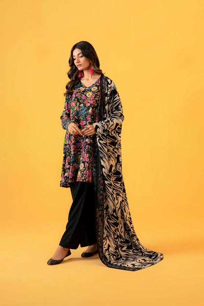 Nishat Linen - 3 Piece - Printed Loose Fabric - 42304030