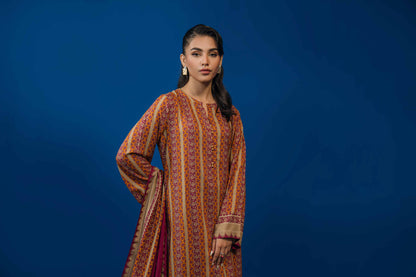 Nishat Linen - 3 Piece - Printed Loose Fabric - 42304031