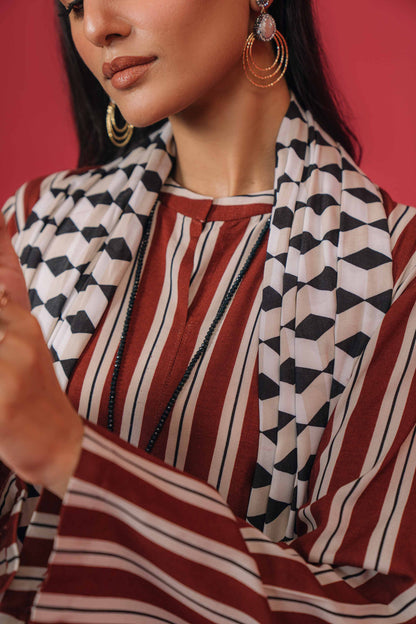 Nishat Linen - 3 Piece - Printed Loose Fabric - 42304032