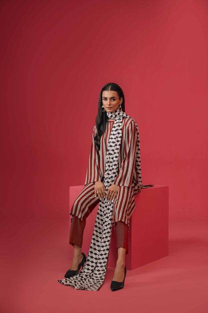 Nishat Linen - 3 Piece - Printed Loose Fabric - 42304032