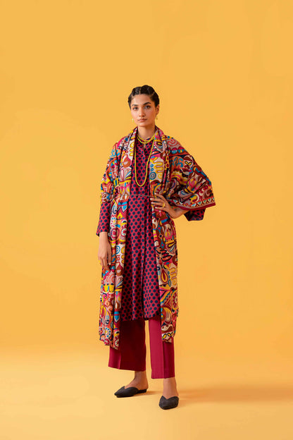 Nishat Linen - 3 Piece - Printed Loose Fabric - 42304033
