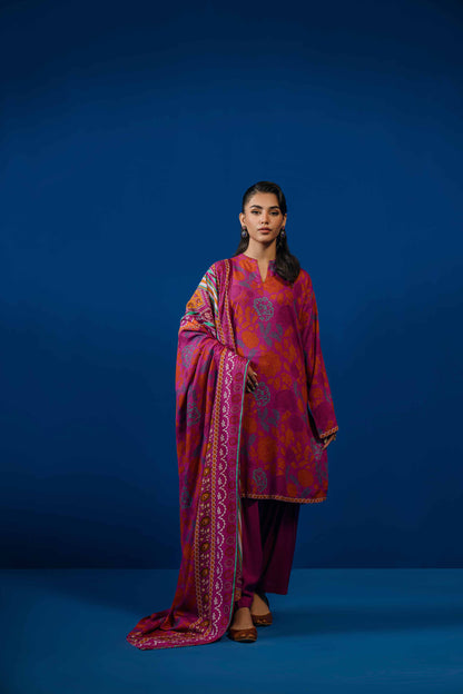 Nishat Linen - 3 Piece - Printed Loose Fabric - 42304034