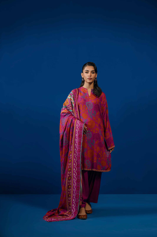 Nishat Linen - 3 Piece - Printed Loose Fabric - 42304034