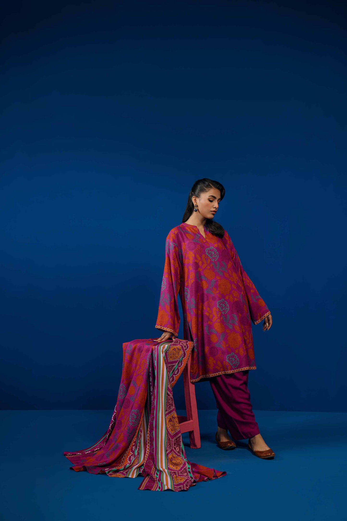 Nishat Linen - 3 Piece - Printed Loose Fabric - 42304034
