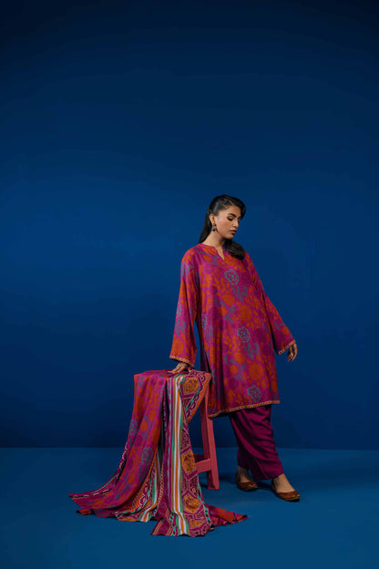 Nishat Linen - 3 Piece - Printed Loose Fabric - 42304034