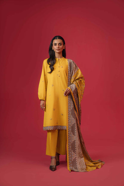 Nishat Linen - 3 Piece - Printed Loose Fabric - 42304036