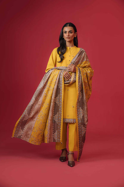 Nishat Linen - 3 Piece - Printed Loose Fabric - 42304036