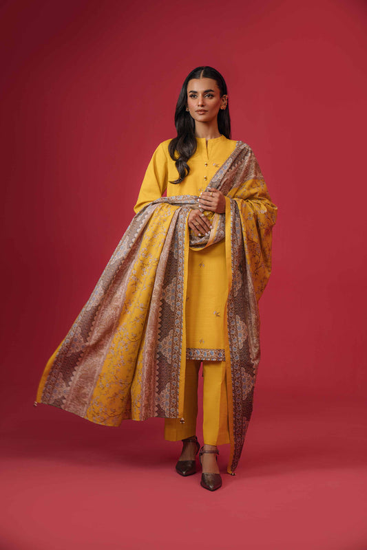 Nishat Linen - 3 Piece - Printed Loose Fabric - 42304036