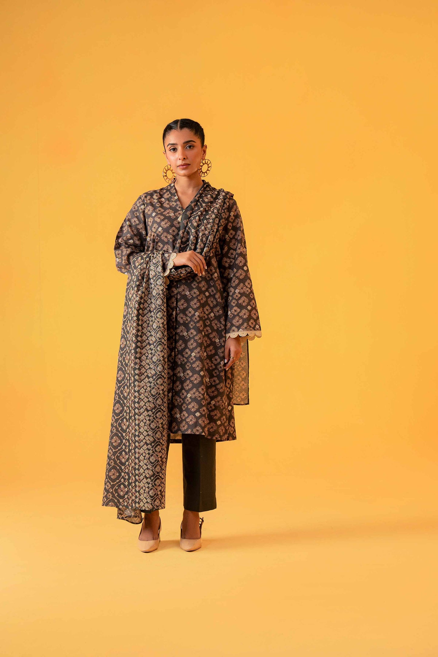 Nishat Linen - 3 Piece - Printed Loose Fabric - 42304037