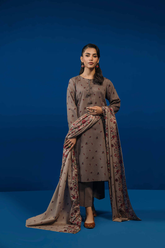 Nishat Linen - 3 Piece - Printed Loose Fabric - 42304038