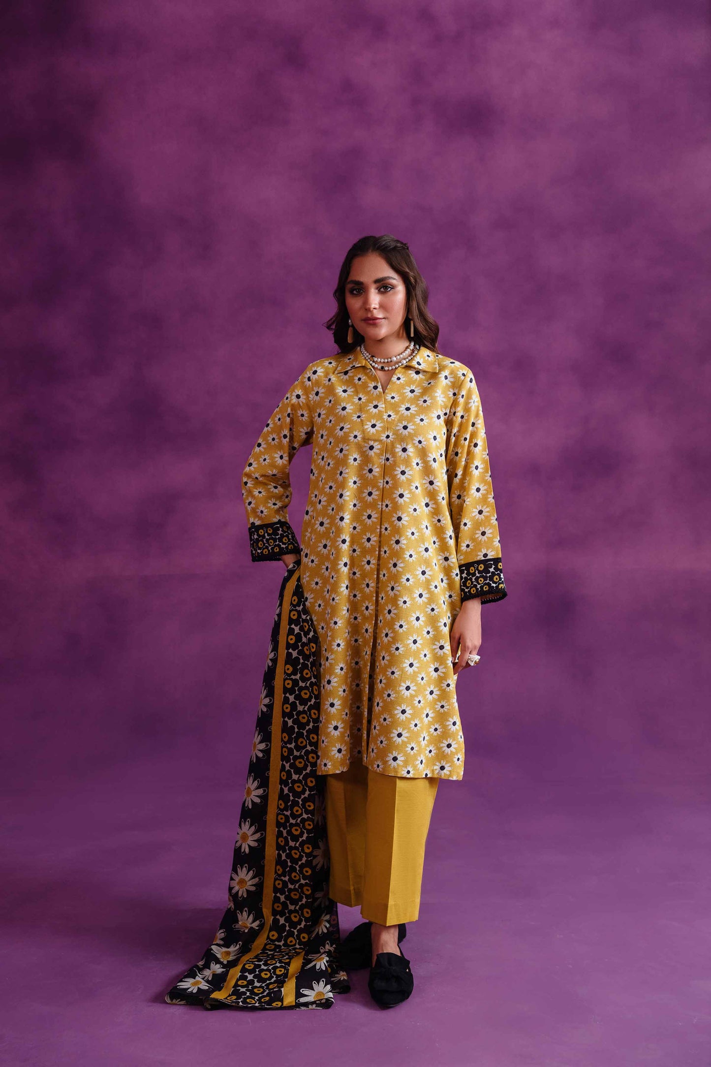 Nishat Linen - 3 Piece - Printed Loose Fabric - 42304039