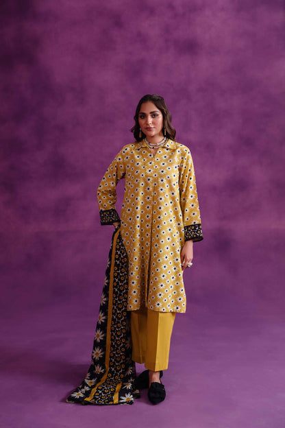 Nishat Linen - 3 Piece - Printed Loose Fabric - 42304039