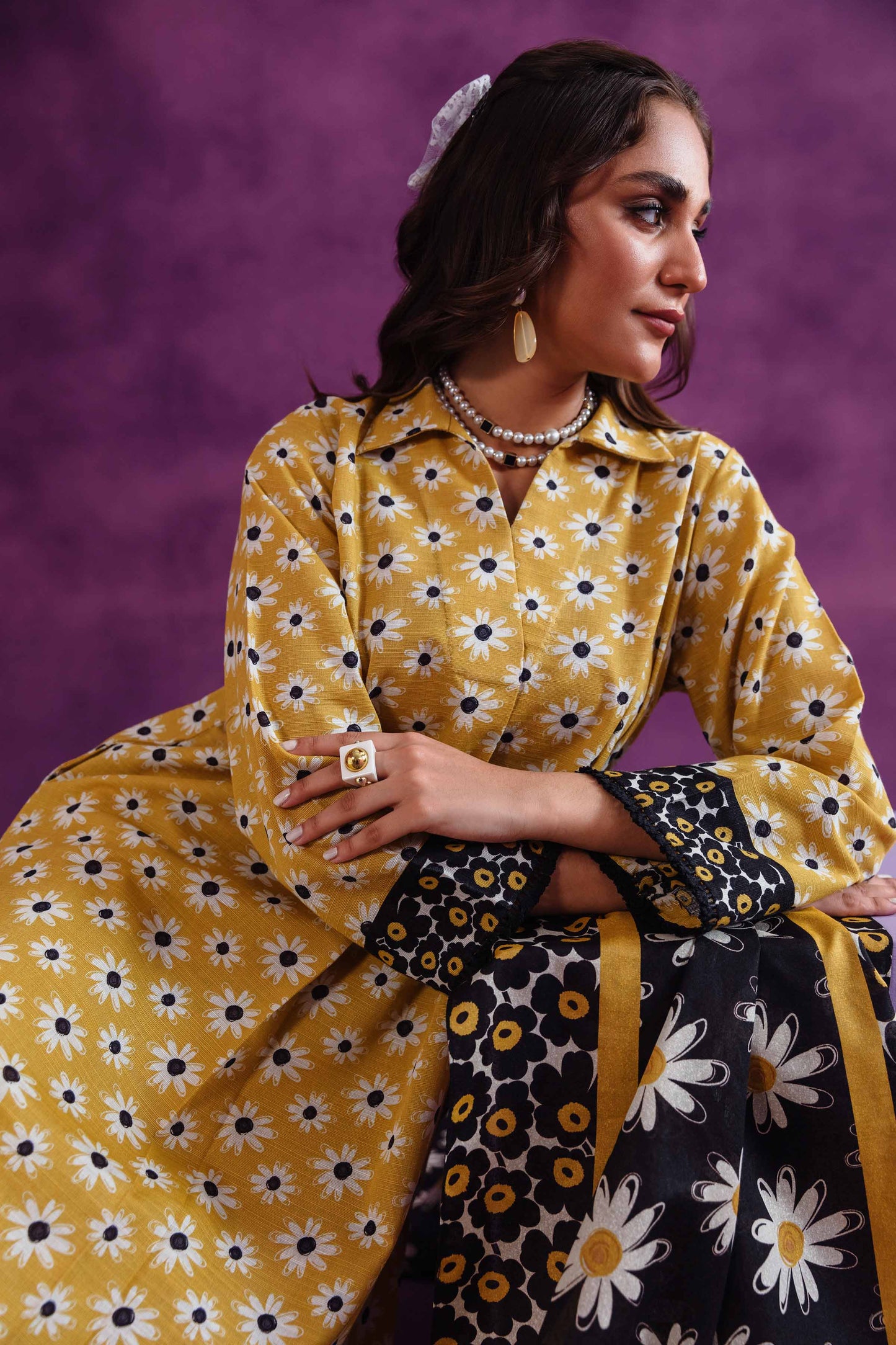 Nishat Linen - 3 Piece - Printed Loose Fabric - 42304039