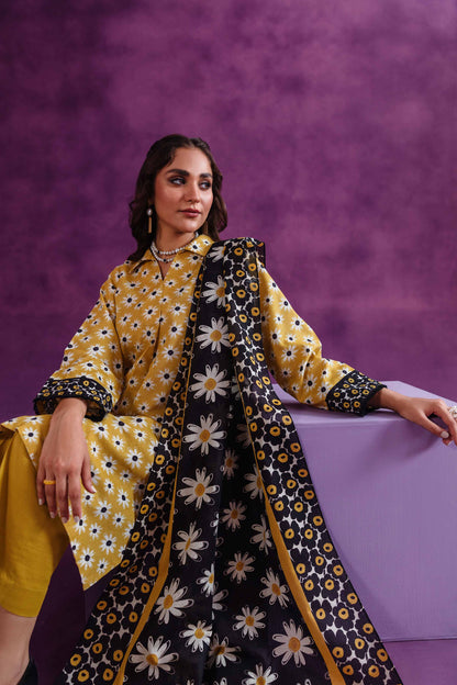Nishat Linen - 3 Piece - Printed Loose Fabric - 42304039