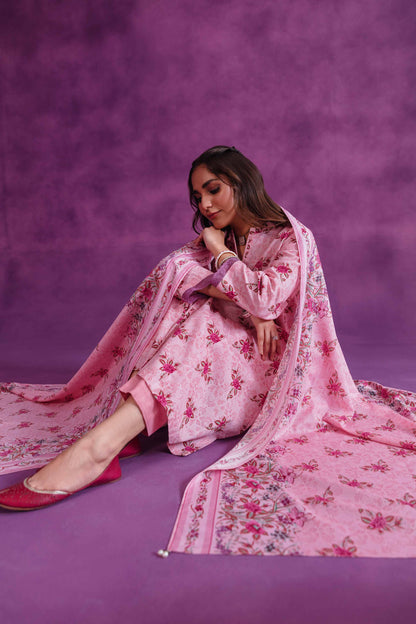 Nishat Linen - 3 Piece - Printed Loose Fabric - 42304041
