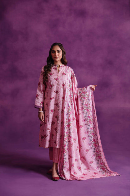 Nishat Linen - 3 Piece - Printed Loose Fabric - 42304041