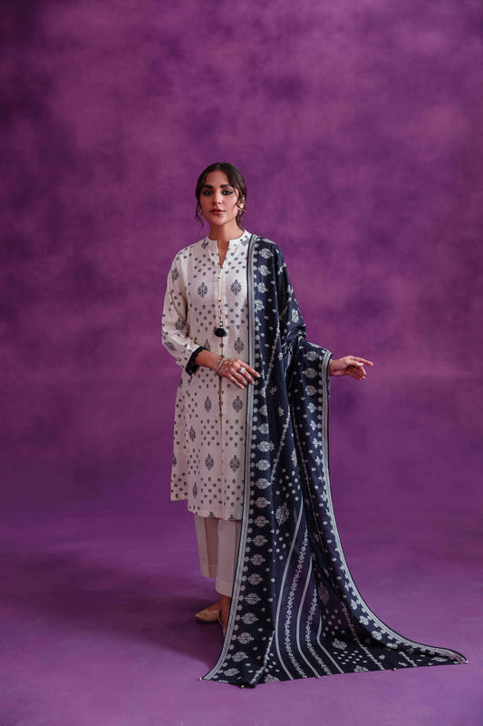 Nishat Linen - 3 Piece - Printed Loose Fabric - 42304043