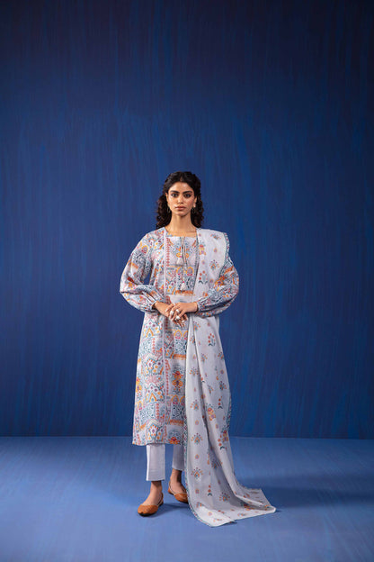 Nishat Linen - 3 Piece - Printed Loose Fabric - 42304044