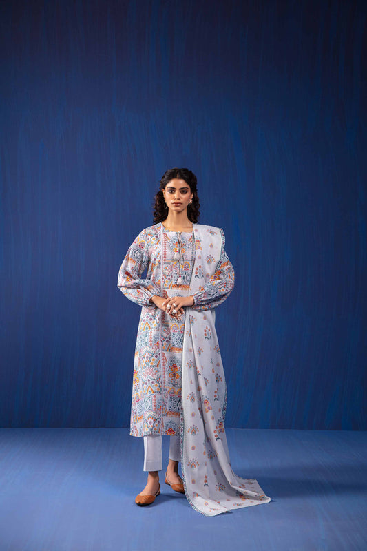 Nishat Linen - 3 Piece - Printed Loose Fabric - 42304044