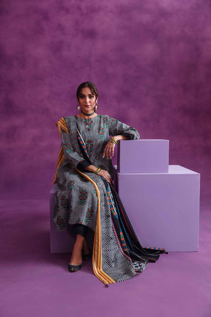 Nishat Linen - 3 Piece - Printed Loose Fabric - 42304045