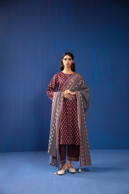 Nishat Linen - 3 Piece - Printed Loose Fabric - 42304046