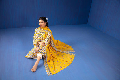 Nishat Linen - 3 Piece - Printed Loose Fabric - 42304047