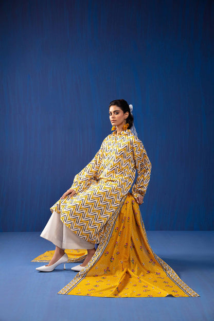 Nishat Linen - 3 Piece - Printed Loose Fabric - 42304047