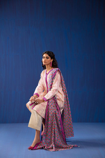 Nishat Linen - 3 Piece - Printed Loose Fabric - 42304048