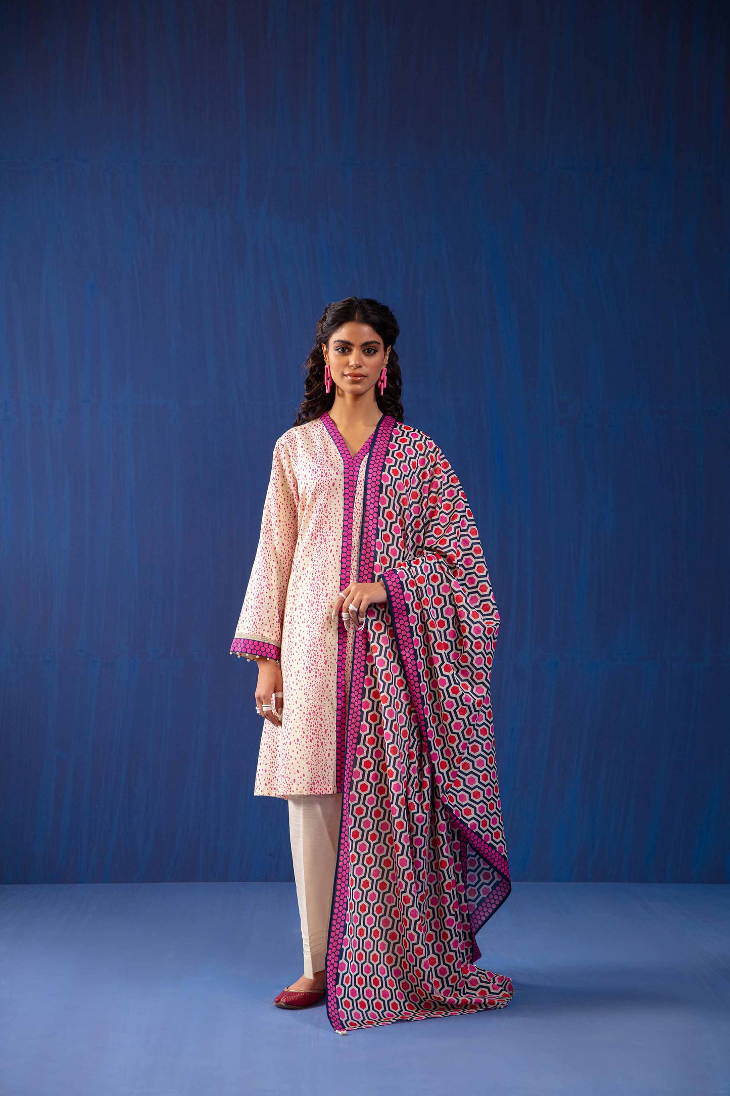Nishat Linen - 3 Piece - Printed Loose Fabric - 42304048