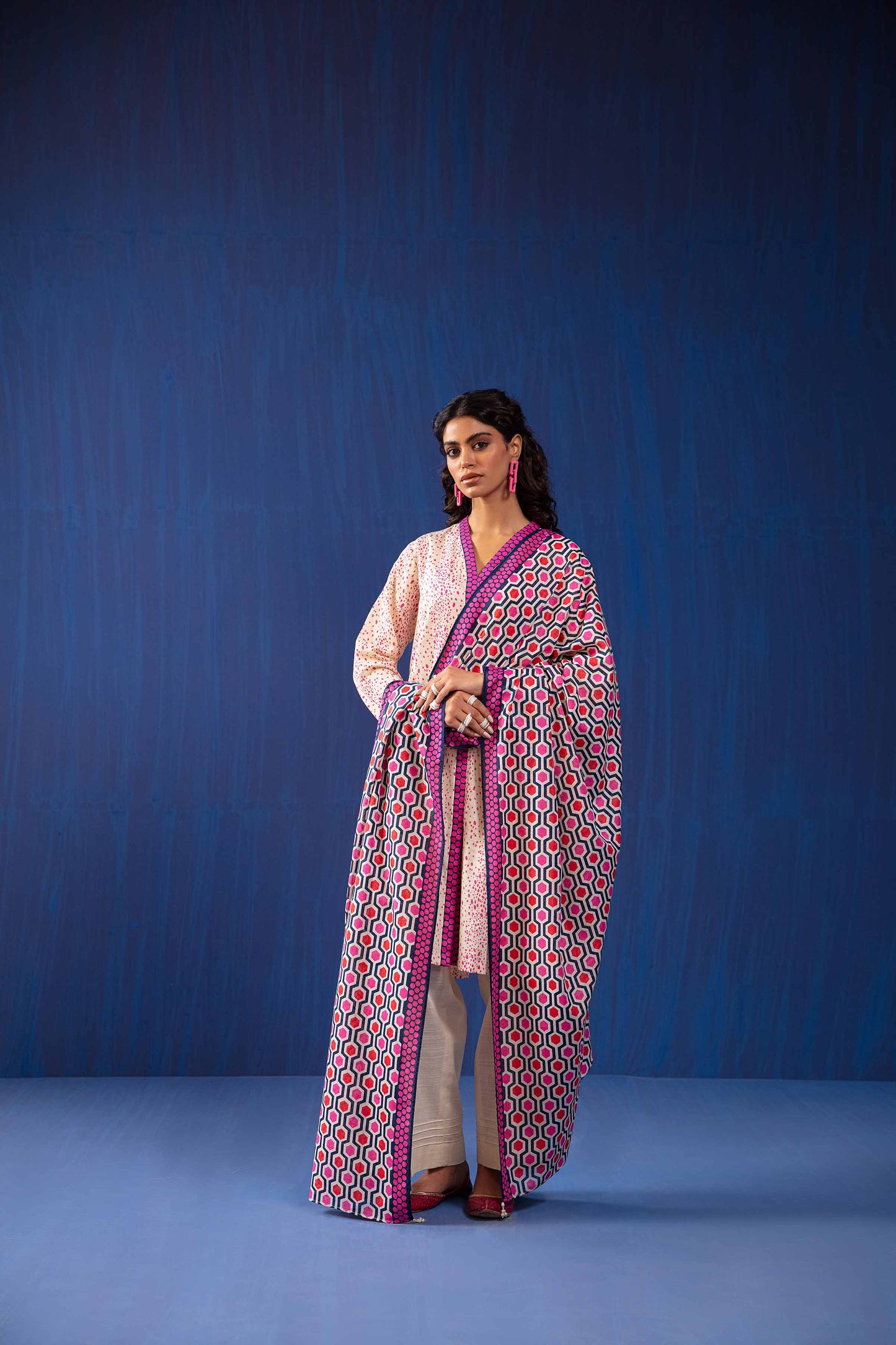 Nishat Linen - 3 Piece - Printed Loose Fabric - 42304048