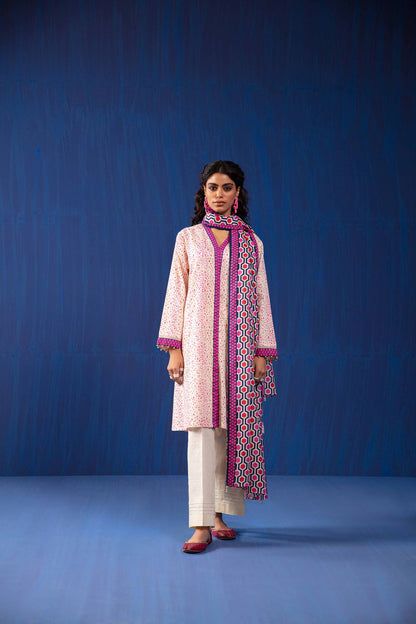 Nishat Linen - 3 Piece - Printed Loose Fabric - 42304048