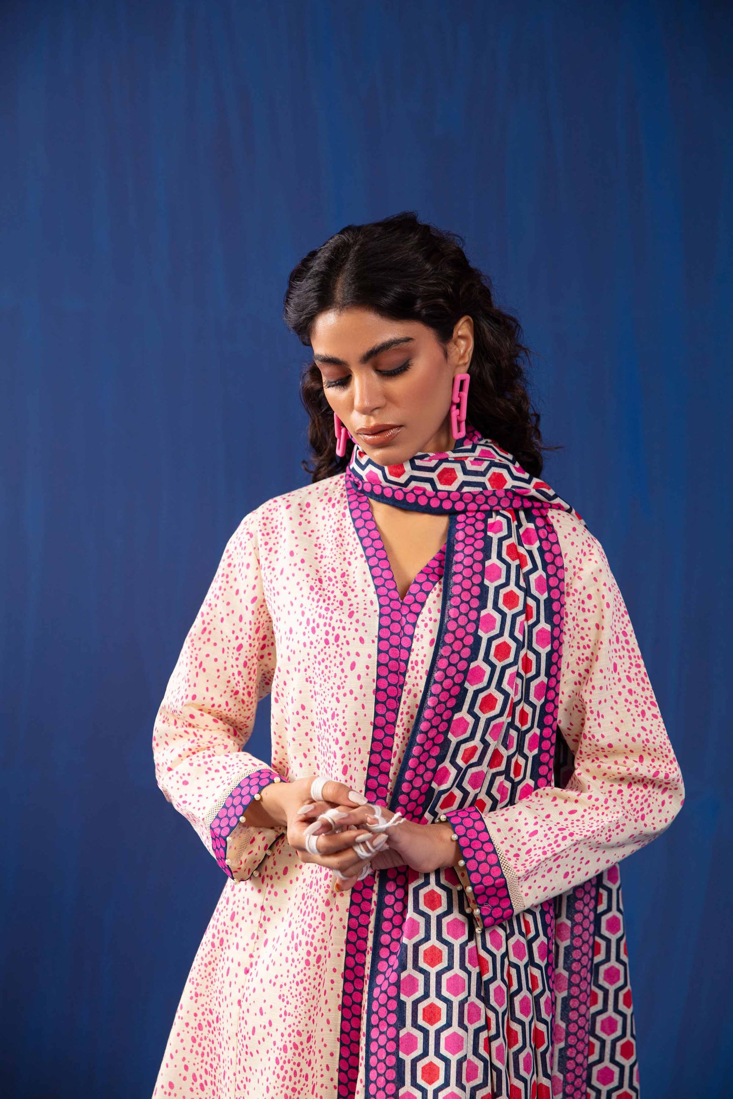 Nishat Linen - 3 Piece - Printed Loose Fabric - 42304048