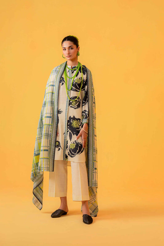 Nishat Linen - 3 Piece - Printed Loose Fabric - 42304049