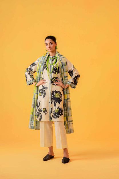 Nishat Linen - 3 Piece - Printed Loose Fabric - 42304049