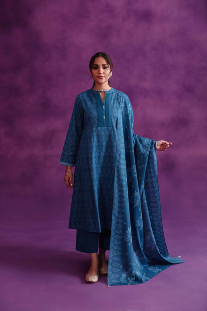 Nishat Linen - 3 Piece - Printed Loose Fabric - 42304050