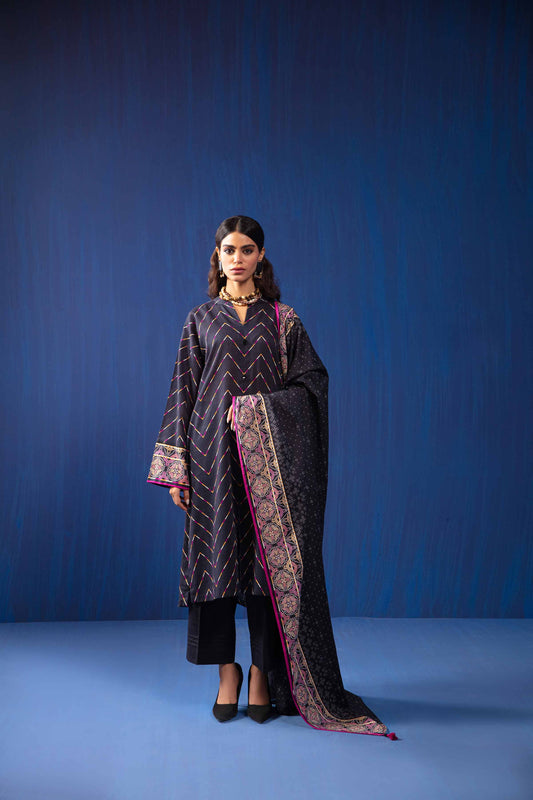 Nishat Linen - 3 Piece - Printed Loose Fabric - 42304051