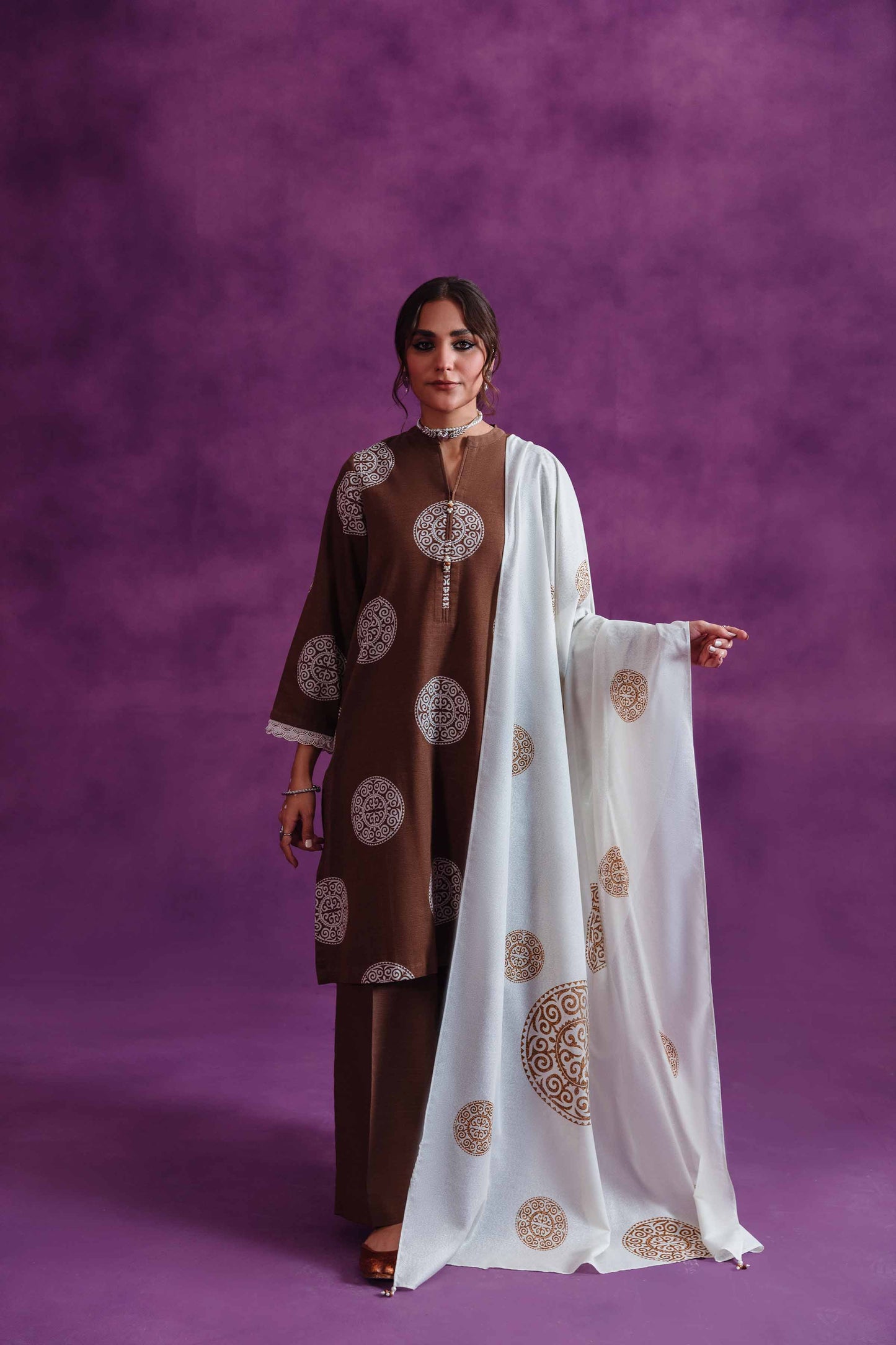 Nishat Linen - 3 Piece - Printed Loose Fabric - 42304053