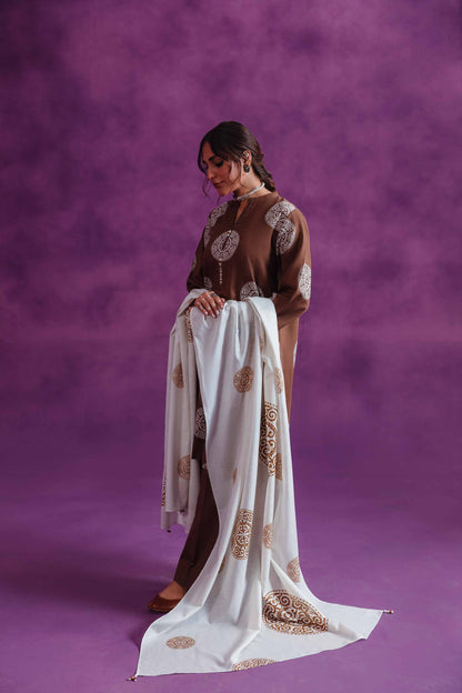 Nishat Linen - 3 Piece - Printed Loose Fabric - 42304053