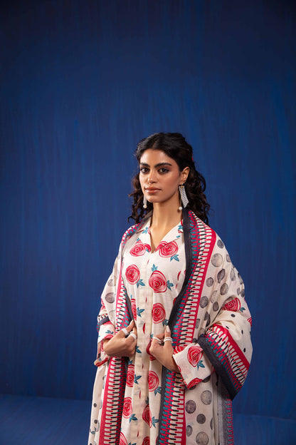 Nishat Linen - 3 Piece - Printed Loose Fabric - 42304054