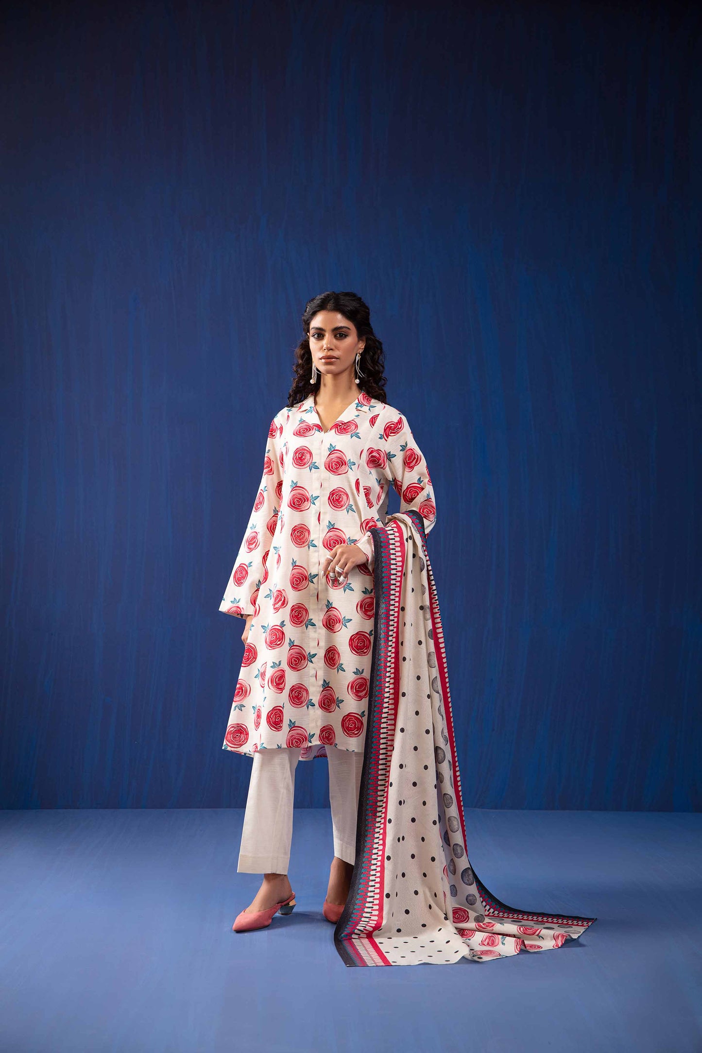 Nishat Linen - 3 Piece - Printed Loose Fabric - 42304054