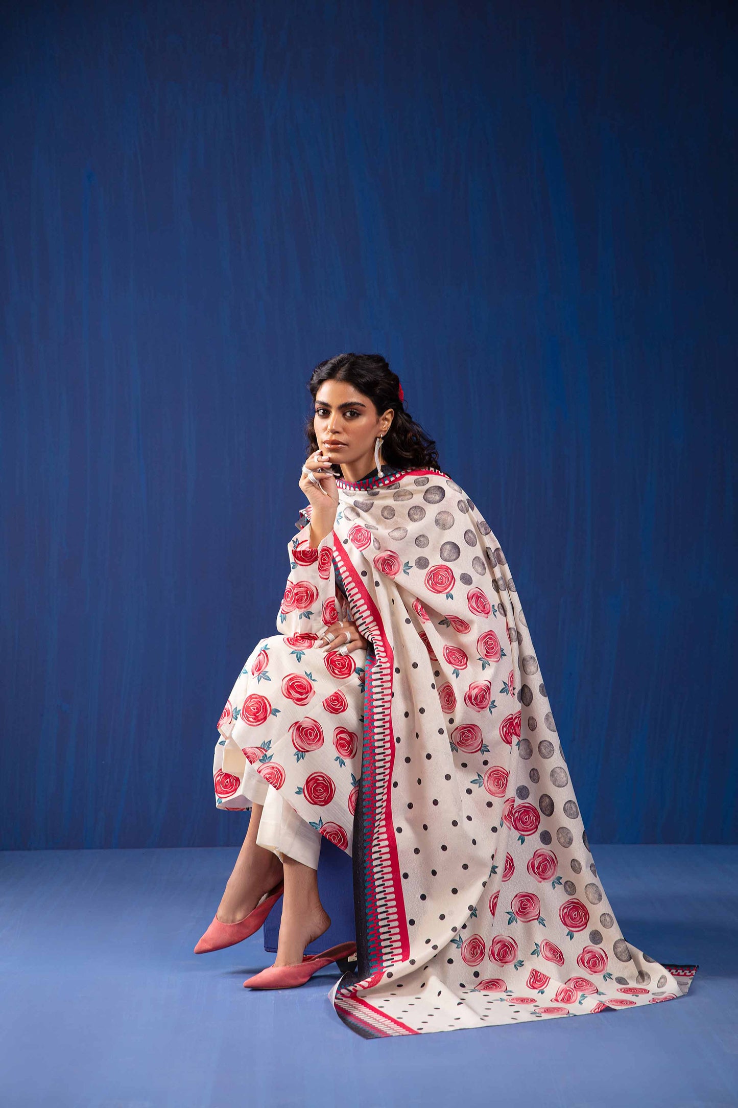Nishat Linen - 3 Piece - Printed Loose Fabric - 42304054