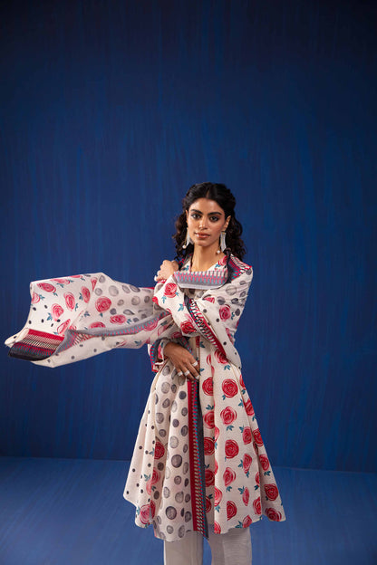 Nishat Linen - 3 Piece - Printed Loose Fabric - 42304054