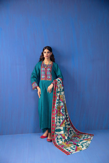 Nishat Linen - 3 Piece - Printed Loose Fabric - 42304056
