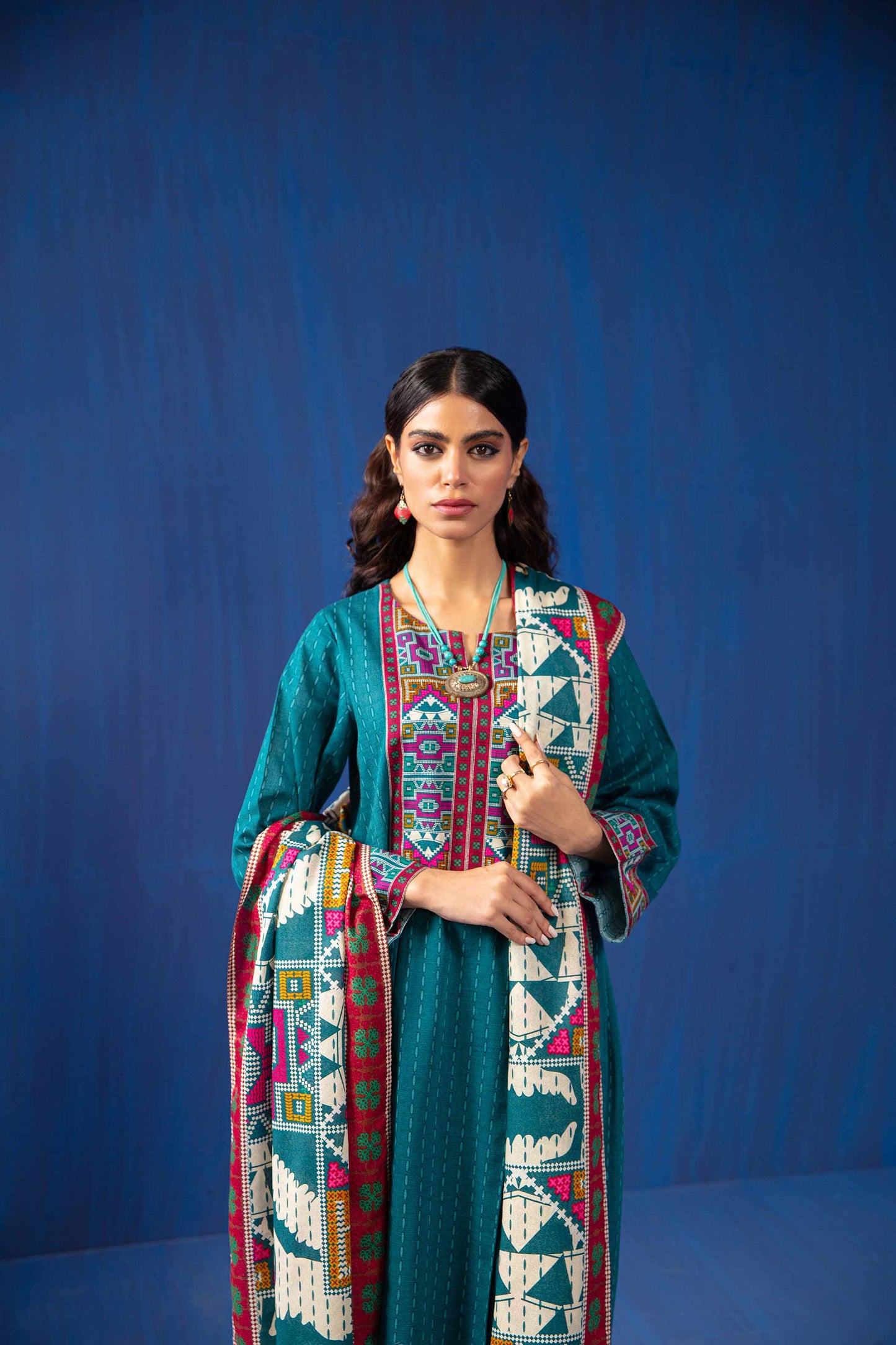 Nishat Linen - 3 Piece - Printed Loose Fabric - 42304056