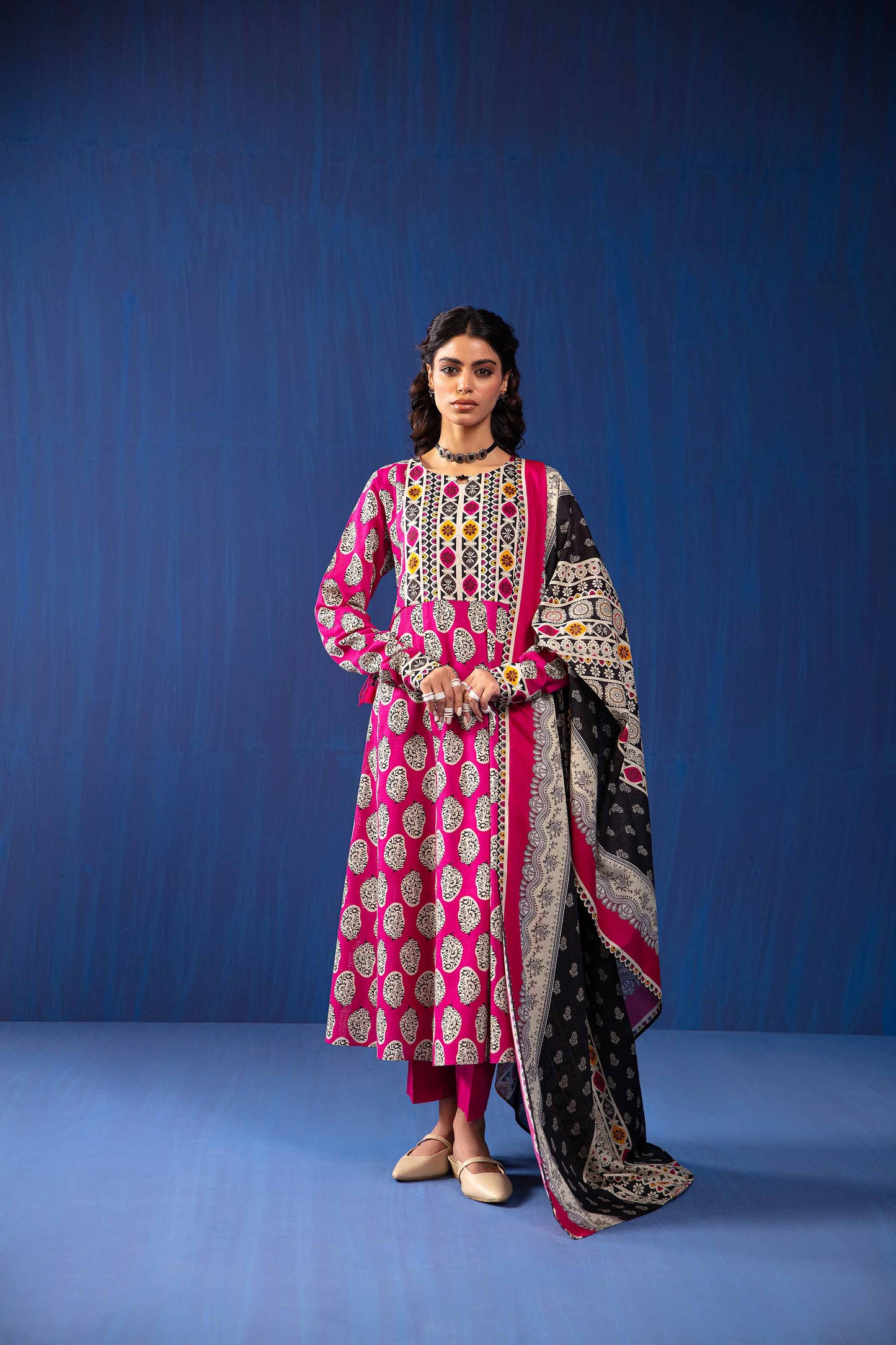 Nishat Linen - 3 Piece - Printed Loose Fabric - 42304057