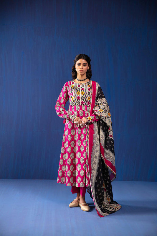 Nishat Linen - 3 Piece - Printed Loose Fabric - 42304057