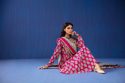 Nishat Linen - 3 Piece - Printed Loose Fabric - 42304057