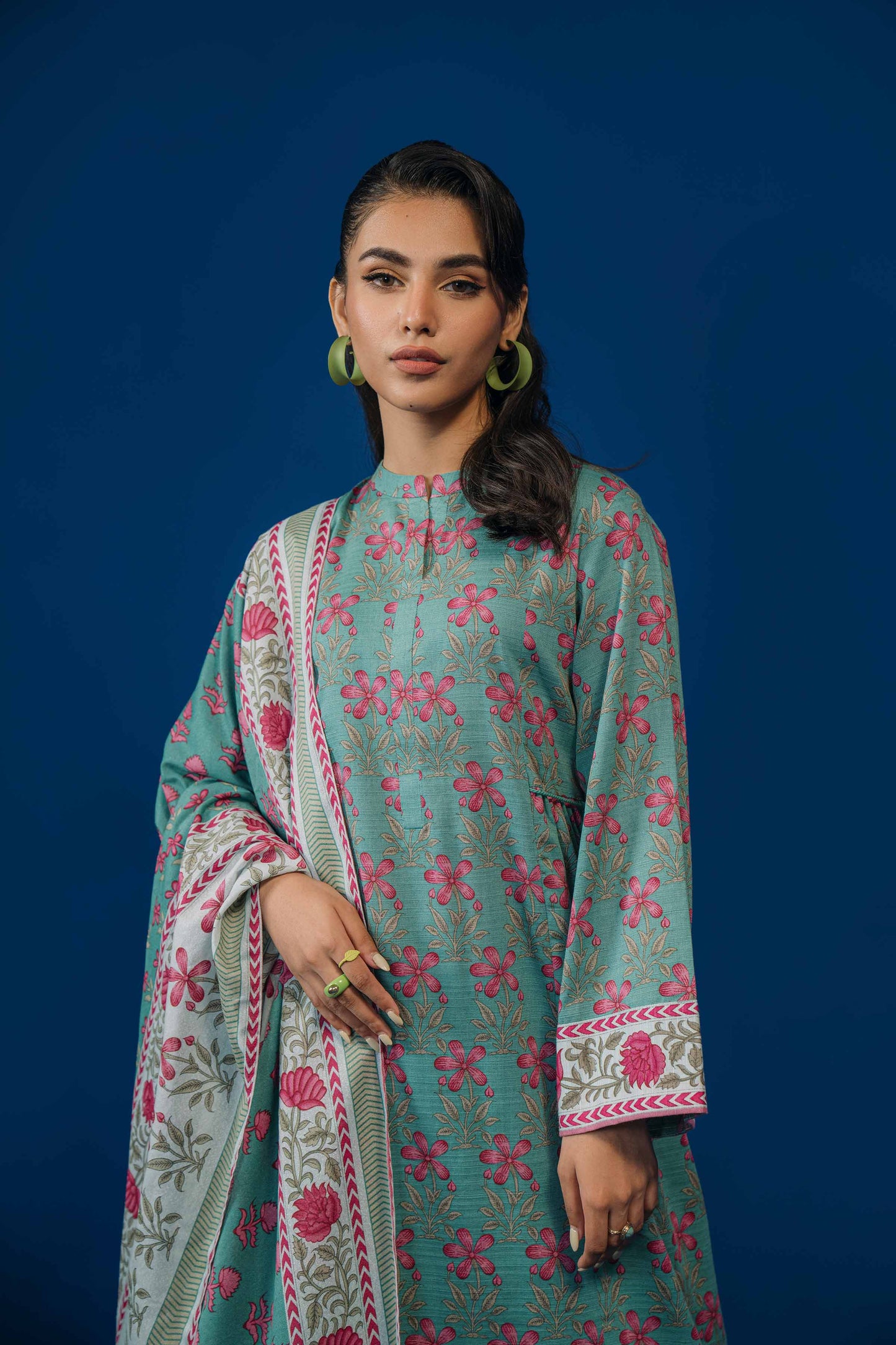 Nishat Linen - 3 Piece - Printed Loose Fabric - 42304058